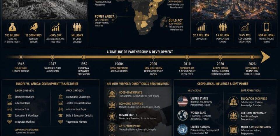 Plan Marshall à l'Afrique 75 ans diplomatie aide développement reconstruction Europe Afrique géopolitique