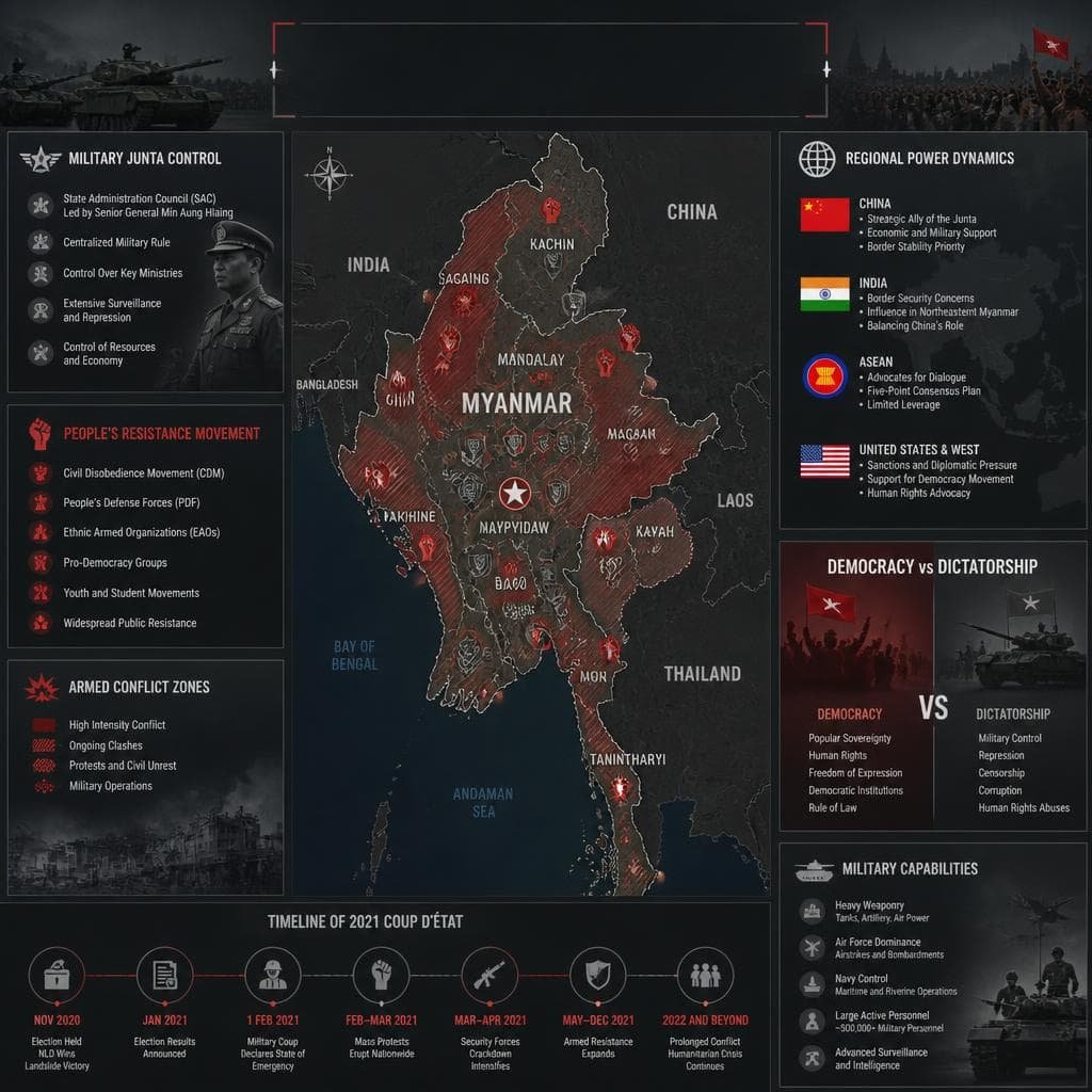 Myanmar junte militaire face resistance