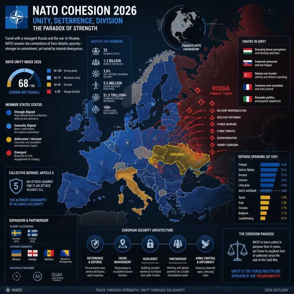 OTAN cohésion face Russie 2026 Alliance atlantique sécurité collective Ukraine expansionnisme russe