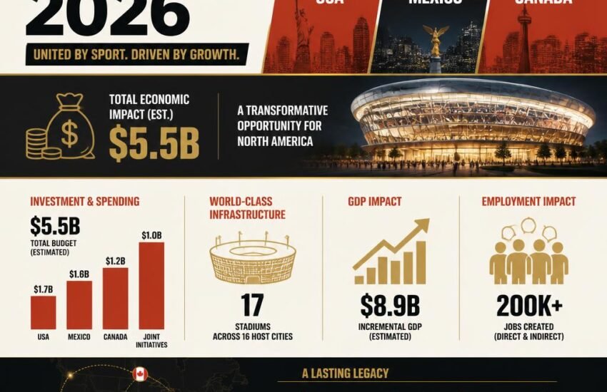 Coupe du Monde 2026 impact économique USA Mexique Canada infrastructure emplois tourisme"