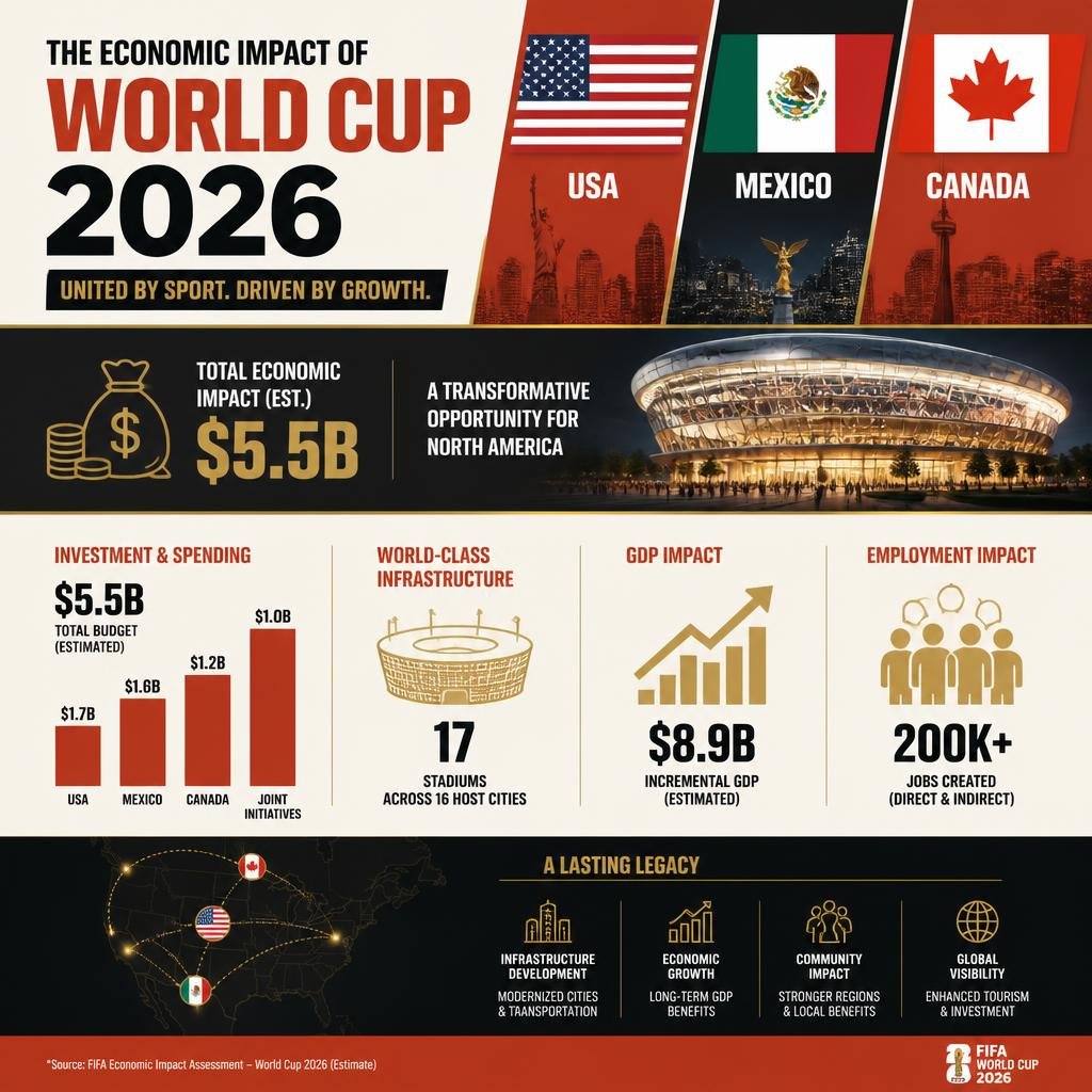 Coupe du Monde 2026 impact économique USA Mexique Canada infrastructure emplois tourisme"